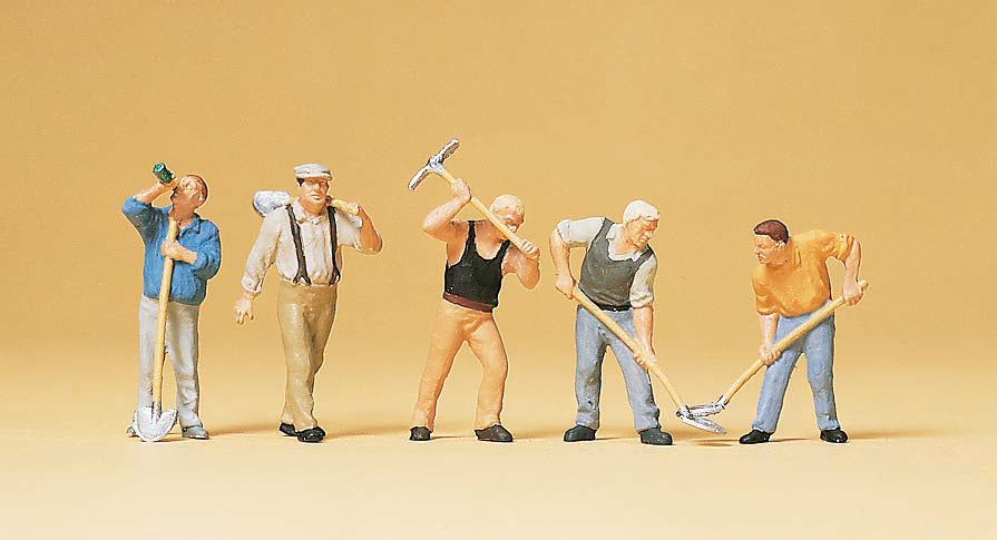 Preiser 10461 HO Scale Workers with Picks & Shovels Set