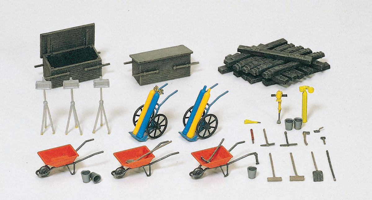Preiser 17175 HO Scale Track Worker Accessories Detail Kit
