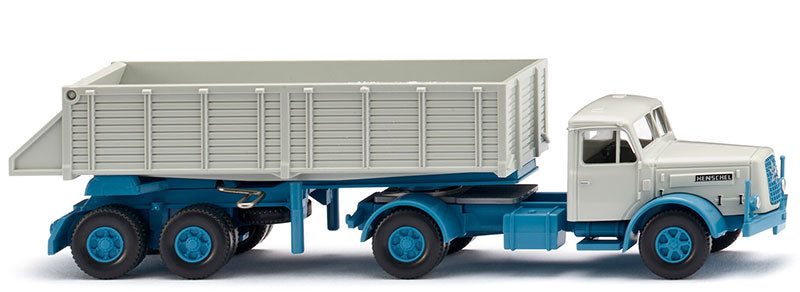 Wiking 067711 1/87 Henschel Rear Dump Truck, Light Blue