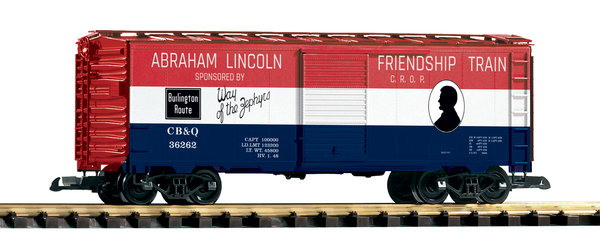 PIKO 38885 G Scale CB&Q Friendship Train Boxcar