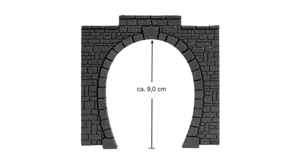 Noch 60010 HO Scale Single-Track Tunnel Portal, Gray, 2-Pack