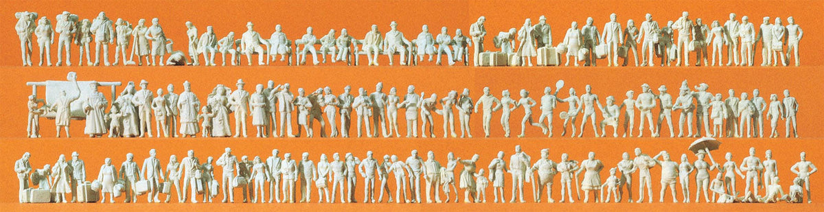 Preiser 79006 N Scale Travelers & Passers-by Unpainted Set