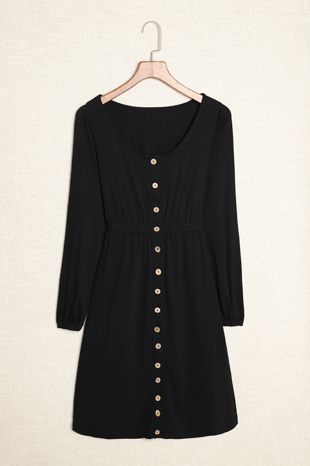 Julianna Button Up High Waist Long Sleeve Dress by Poppy Lee Lane