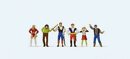 Preiser 24643 HO Scale Carnival Parade Participants -- Set #2 pkg(6)