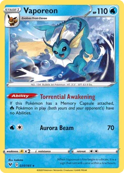 Vaporeon (030/185) [Sword & Shield: Vivid Voltage]