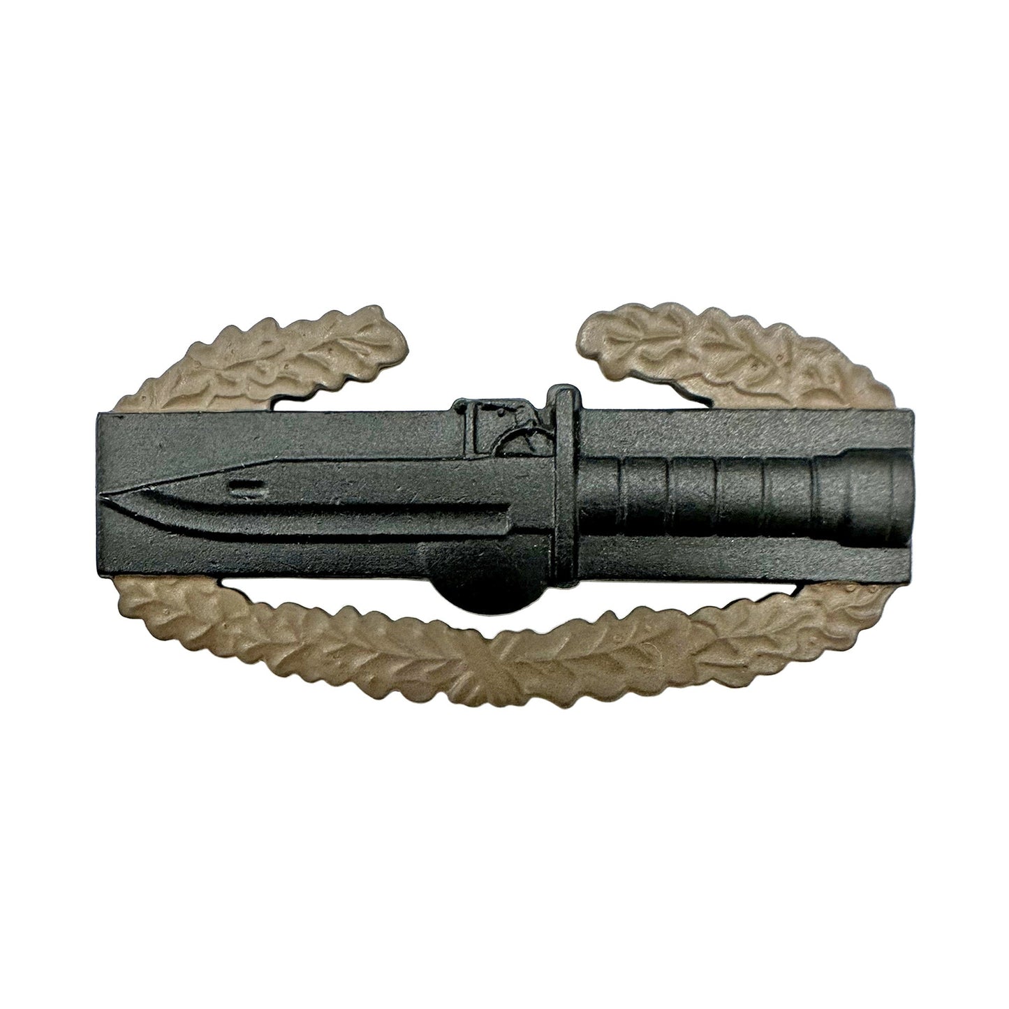 U.S. Army Master Combat Action Badge, 1 AWD Brown Wreath, Full Size Black STA-BRITE Metal