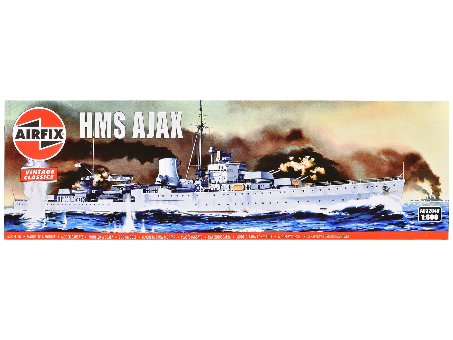 Level 3 Model Kit HMS Ajax Light Cruiser 1/600 Plastic Model Kit by Airfix  free shipping USA