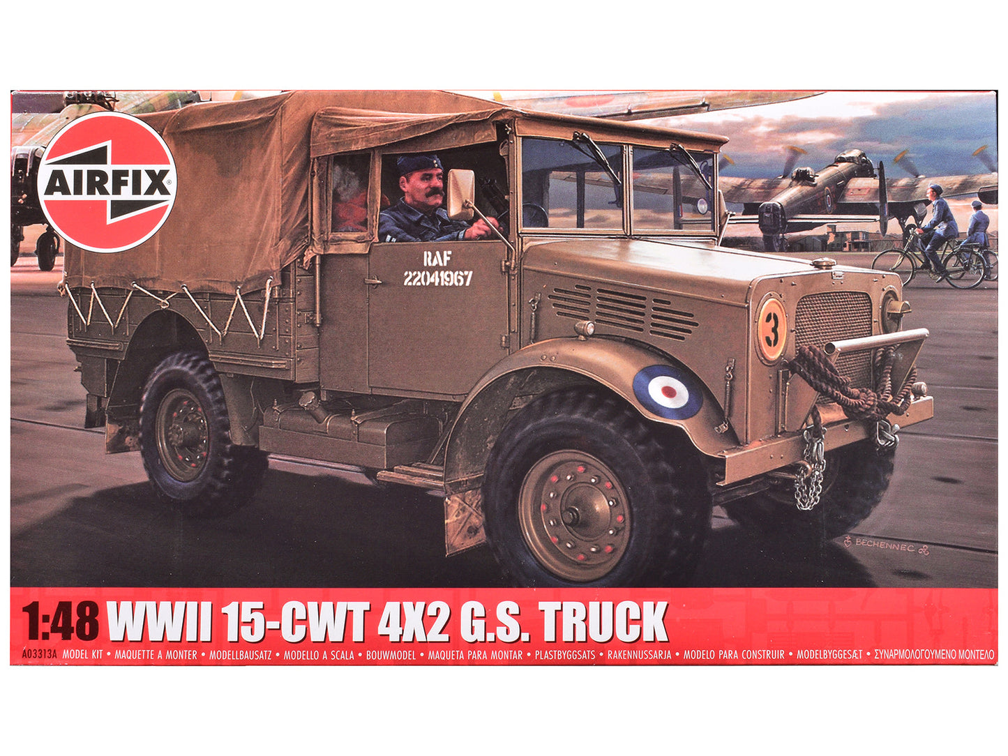 Level 2 Model Kit WWII 15-cwt 4x2 General Service Truck with 2 Scheme Options 1/48 Plastic Model Kit by Airfix  free shipping USA