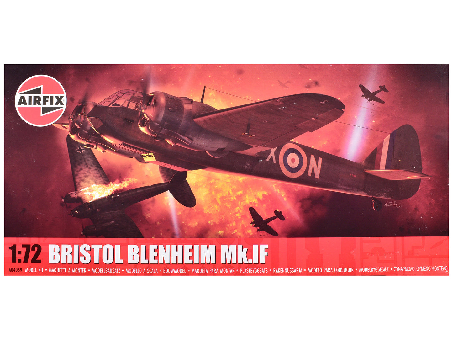 Level 2 Model Kit Bristol Blenheim Mk.IF Aircraft with 2 Scheme Options 1/72 Plastic Model Kit by Airfix  free shipping USA