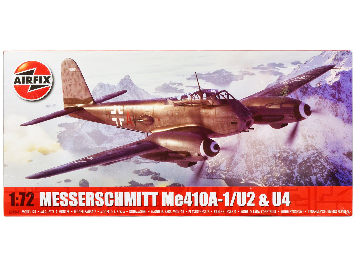 Level 2 Model Kit Messerschmitt Me410A-1/U2 & U4 Fighter-Bomber Aircraft with 2 Scheme Options 1/72 Plastic Model Kit by Airfix  free shipping USA