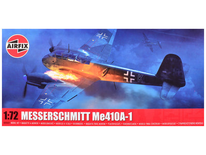 Level 2 Model Kit Messerschmitt Me410A-1 Fighter Aircraft with 2 Scheme Options 1/72 Plastic Model Kit by Airfix  free shipping USA