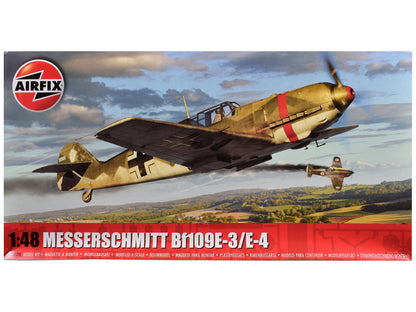 Level 2 Model Kit Messerschmitt Bf109E-3/E-4 Fighter Aircraft with Scheme Options 1/48 Plastic Model Kit by Airfix  free shipping USA