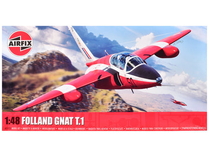 Level 2 Model Kit Folland Gnat T.1 Fighter Aircraft with 2 Scheme Options 1/48 Plastic Model Kit by Airfix  free shipping USA