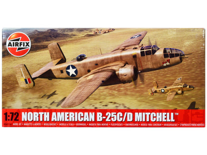 Level 3 Model Kit North American B-25C/D Mitchell Bomber Aircraft with 2 Scheme Options 1/72 Plastic Model Kit by Airfix  free shipping USA