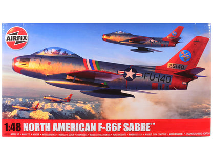 Level 2 Model Kit North American F-86F Sabre Aircraft with 2 Scheme Options 1/48 Plastic Model Kit by Airfix  free shipping USA