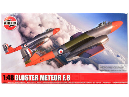 Level 3 Model Kit Gloster Meteor F.8 Aircraft with 2 Scheme Options 1/48 Plastic Model Kit by AirfixA09182A  free shipping USA