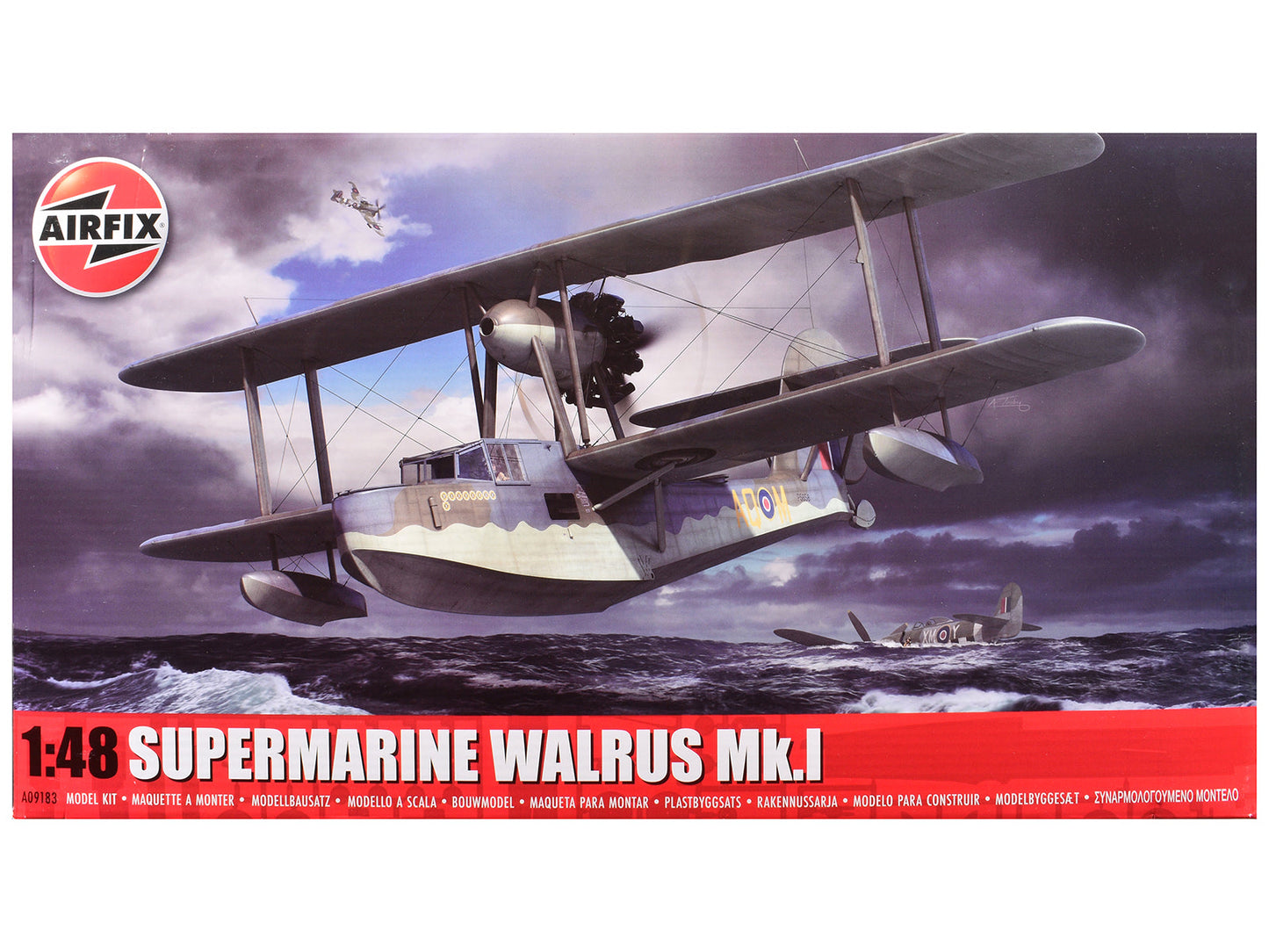 Level 3 Model Kit Supermarine Walrus Mk.I Aircraft with 3 Scheme Options 1/48 Plastic Model Kit by Airfix  free shipping USA