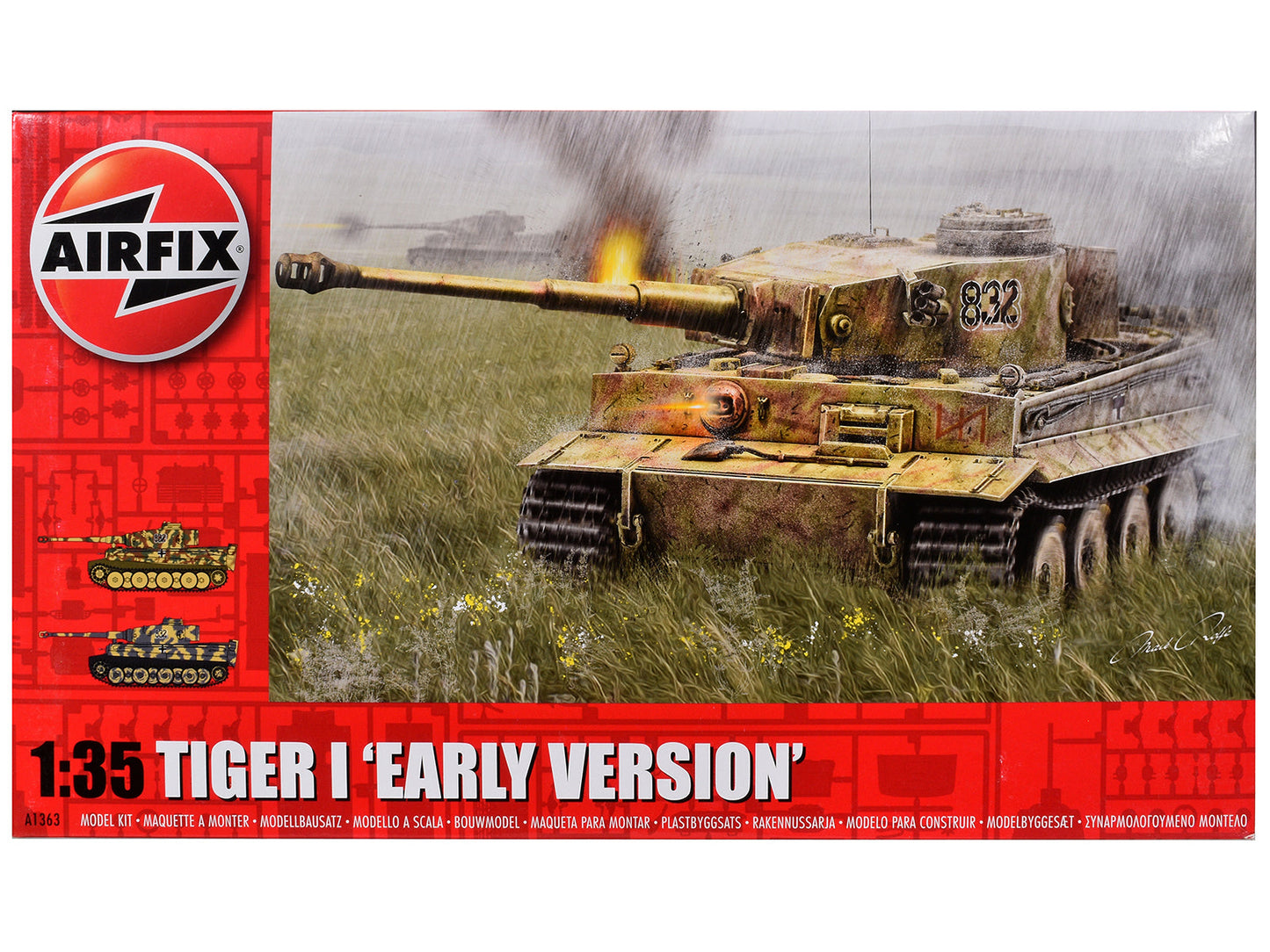 Level 3 Model Kit German Tiger I "Early Version" Tank with 2 Scheme Options 1/35 Plastic Model Kit by Airfix  free shipping USA