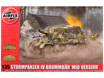 Level 3 Model Kit Sturmpanzer IV Brummbar "Mid Version" Tank with 2 Scheme Options 1/35 Plastic Model Kit by Airfix  free shipping USA