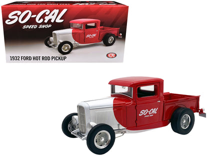 1932 Ford Pickup Truck "So-Cal Speed Shop" Red and White Limited Edition to 500 pieces Worldwide 1/18 Diecast Model Car by ACME  free shipping USA