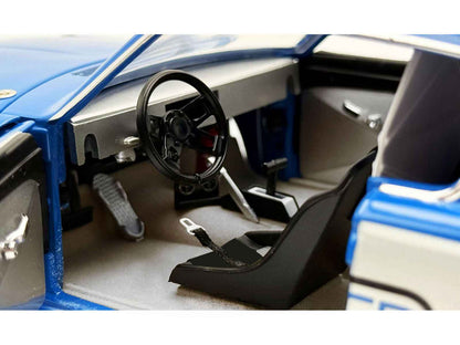 1966 Plymouth Barracuda "Hemi Hustler" Blue with White Stripes Limited Edition to 374 pieces Worldwide 1/18 Diecast Model Car by ACME