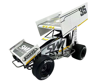 Winged Sprint Car #35 Jamie Veal "SWI Earthworks" White (2025) 1/18 Diecast Model Car by ACME