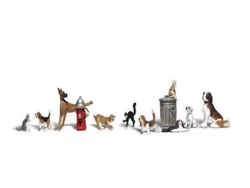 Woodland Scenics A2140 N Train Figures Dogs & Cats