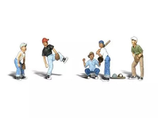 Woodland Scenics A2145 N Train Figures Baseball Players I