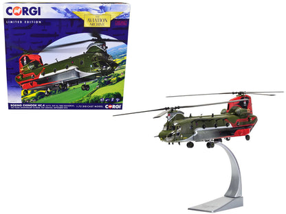 Boeing Chinook HC.4 Helicopter "ZA712 RAF No.18 (B) Squadron 100 Years Anniversary Scheme RAF Odiham" (September 2016) Royal Air Force "The Aviation Archive" Series 1/72 Diecast Model by Corgi  free shipping USA