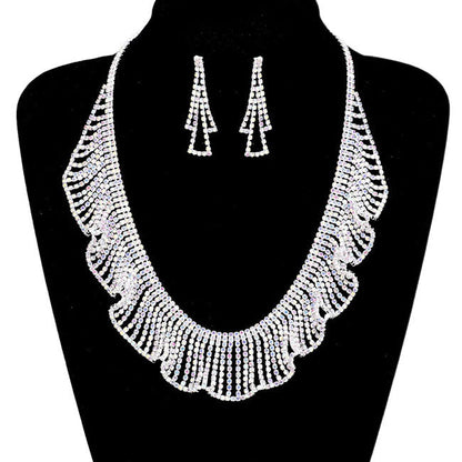 Rhinestone Crystal Bib Necklace by Madeline Love