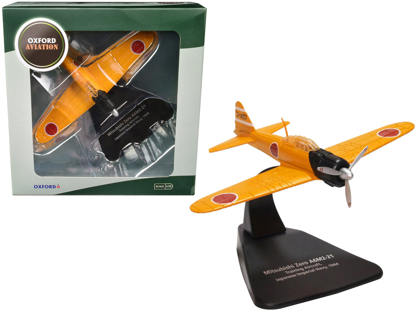 Mitsubishi Zero A6M2-21 Fighter Aircraft "Training Aircraft - Imperial Japanese Navy" (1944) "Oxford Aviation" Series 1/72 Diecast Model Airplane by Oxford Diecast  free shipping USA