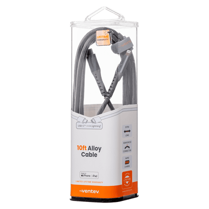 Ventev Chargesync Alloy USB C to Apple Lightning Cable 10ft by Ventev