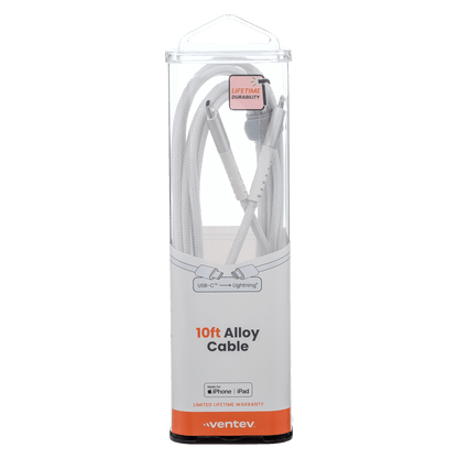 Ventev Chargesync Alloy USB C to Apple Lightning Cable 10ft by Ventev