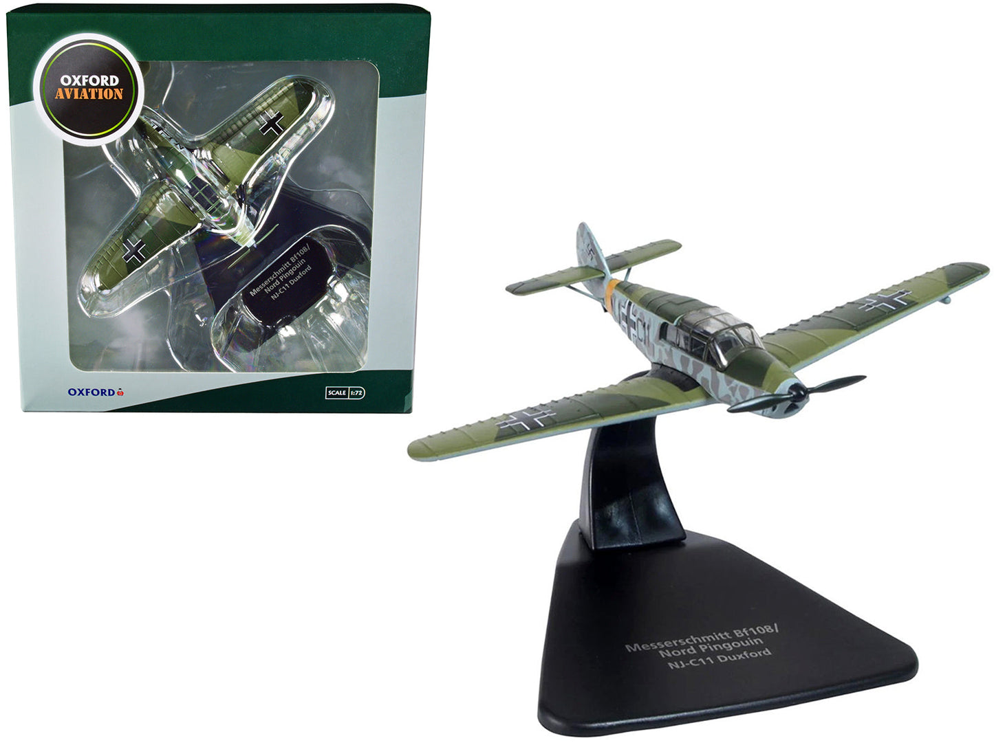 Messerschmitt Bf 108/Nord Pingouin War Plane NJ-C11 Duxford "Oxford Aviation" Series 1/72 Diecast Model Airplane by Oxford Diecast  free shipping USA