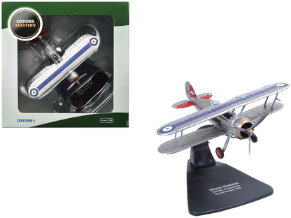 Gloster Gladiator Fighter Aircraft "No. 72 Squadron Church Fenton" (1937) British Royal Air Force "Oxford Aviation" Series 1/72 Diecast Model Airplane by Oxford Diecast  free shipping USA