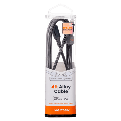 Ventev Chargesync Alloy USB C to Apple Lightning Cable 4ft by Ventev