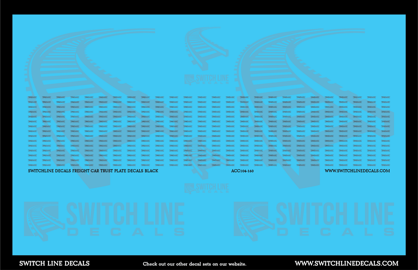 N Scale Freight Car Trust Plates Black Decal Set