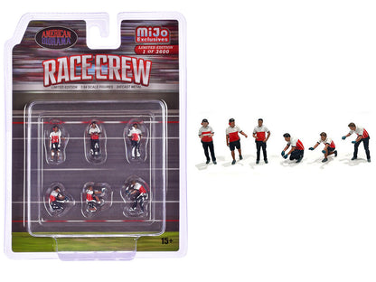 "Race Crew" 6 piece Diecast Figure Set (6 Figures) Limited Edition to 3600 pieces Worldwide for 1/64 Scale Models by American Diorama  free shipping USA