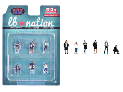 "Liberty Walk LB Nation" 6 piece Diecast Figure Set Limited Edition for 1/64 Scale Models by American Diorama  free shipping USA