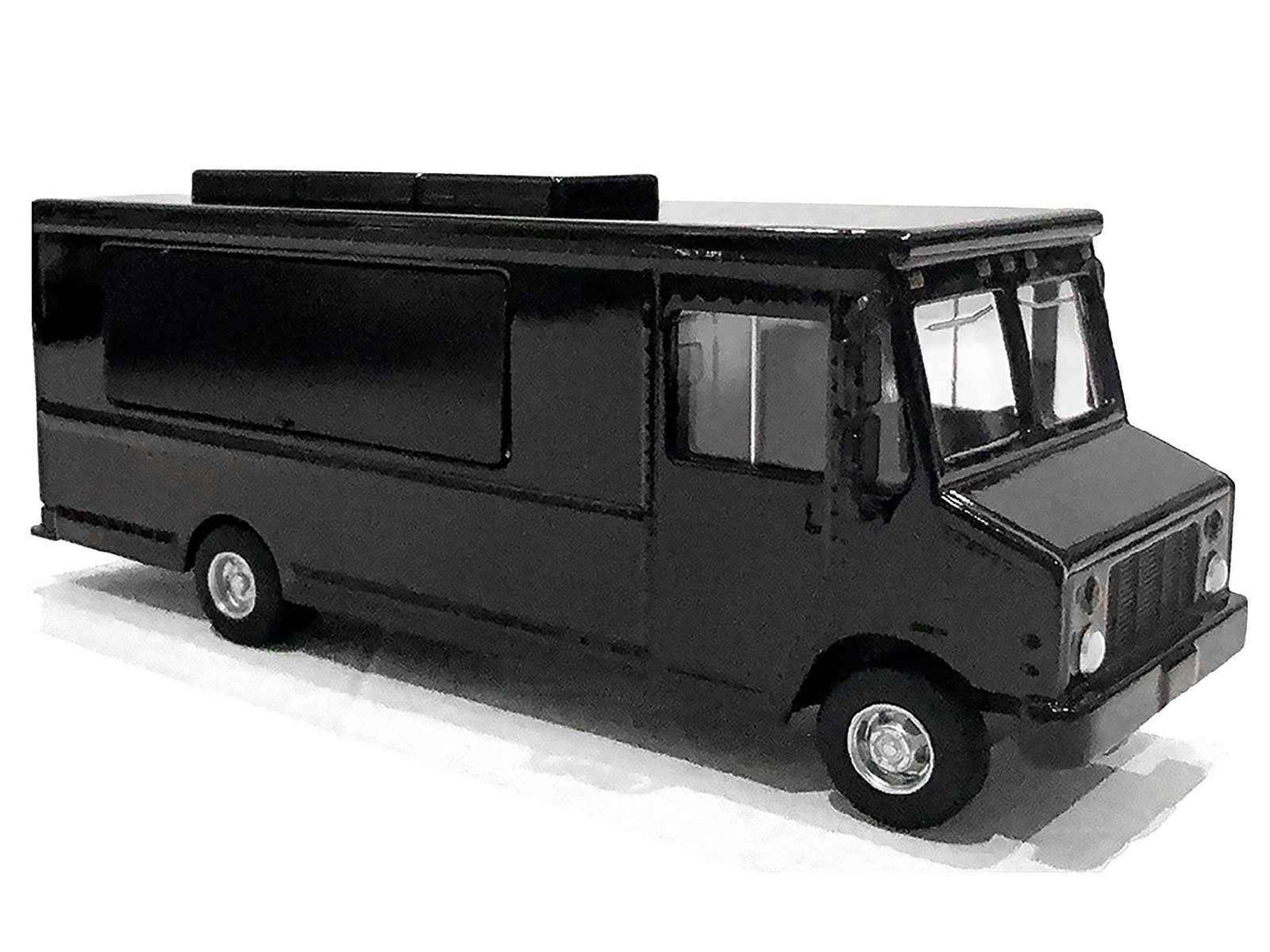 Food Truck Plain Black 1/64 Diecast Model by American Diorama