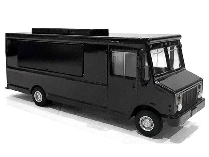 Food Truck Plain Black 1/64 Diecast Model by American Diorama