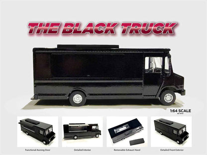 Food Truck Plain Black 1/64 Diecast Model by American Diorama