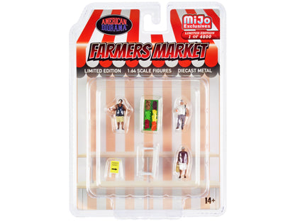 "Farmers Market" 6 piece Diecast Set (3 Figures and 3 Accessories) Limited Edition to 4800 pieces Worldwide for 1/64 Scale Models by American Diorama  free shipping USA