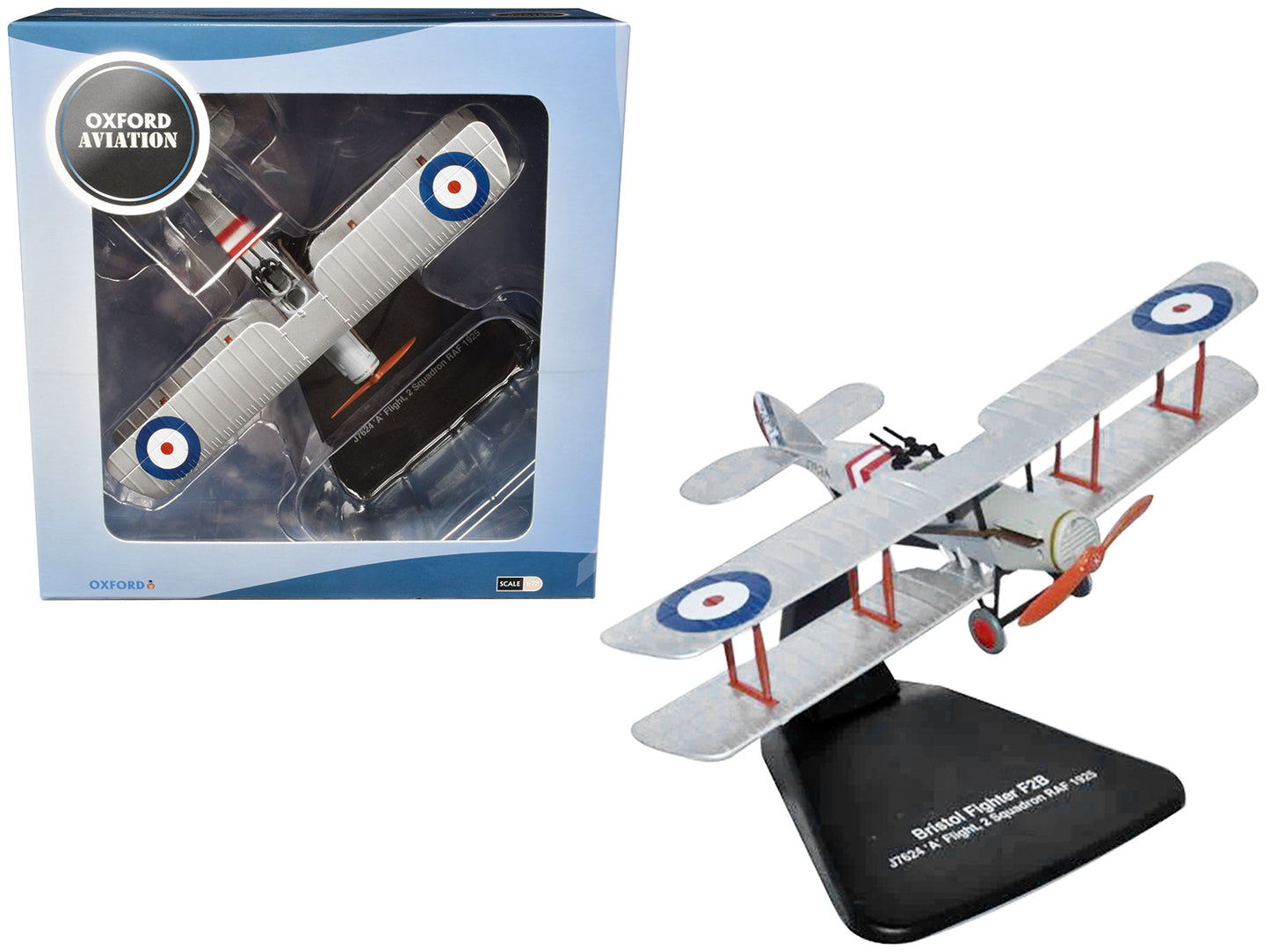 Bristol F2B Fighter Plane "J7624 'A' Flight 2 Squadron RAF" (1925) "Oxford Aviation" Series 1/72 Diecast Model Airplane by Oxford Diecast  free shipping USA