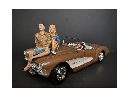 Seated Couple Release III, 2 piece Figurine Set for 1/18 Scale Models by American Diorama  free shipping USA