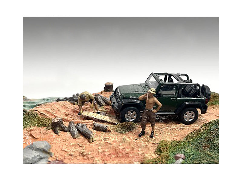 "4X4 Mechanics" 2 Piece Diecast Figure Set 1 for 1/43 Scale Models by American Diorama  free shipping USA