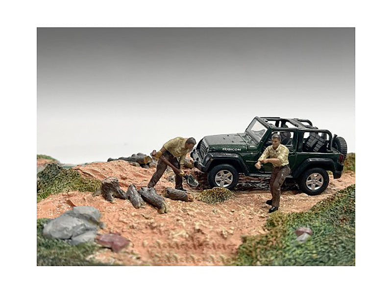 "4X4 Mechanics" 2 Piece Diecast Figure Set 2 for 1/43 Scale Models by American Diorama  free shipping USA