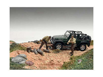 "4X4 Mechanics" 2 Piece Diecast Figure Set 2 for 1/43 Scale Models by American Diorama  free shipping USA