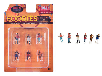 "Foodies" 6 piece Diecast Figure Set (6 Figures) Limited Edition for 1/64 Scale Models by American Diorama  free shipping USA