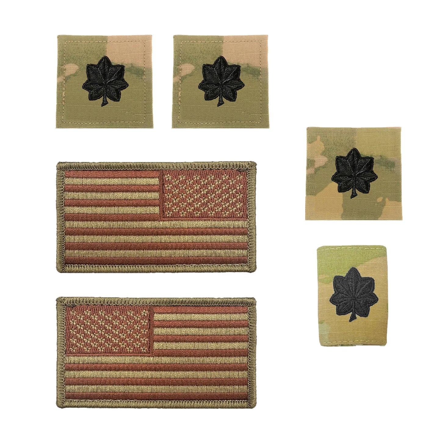 U.S. Air Force Lieutenant Colonel Rank and Reverse OCP Spice Brown Flag Bundle